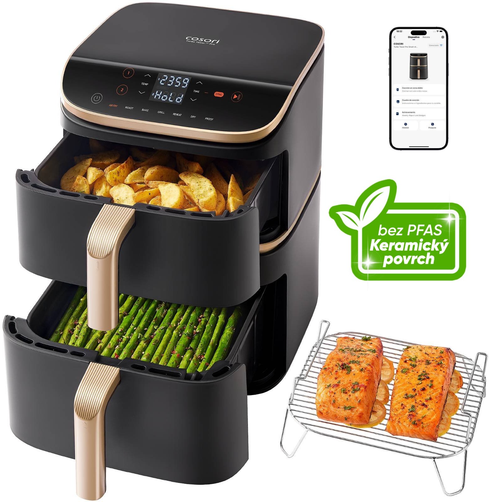 Cosori TurboTower Pro Smart 10,8 L keramika