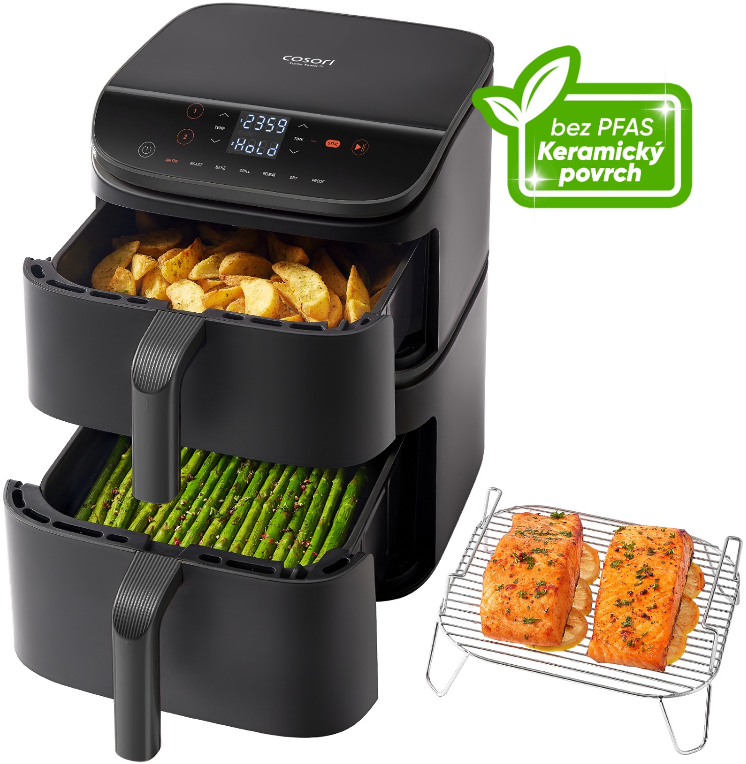 Cosori Turbo Tower horkovzdušná fritéza 10,8 L, keramika