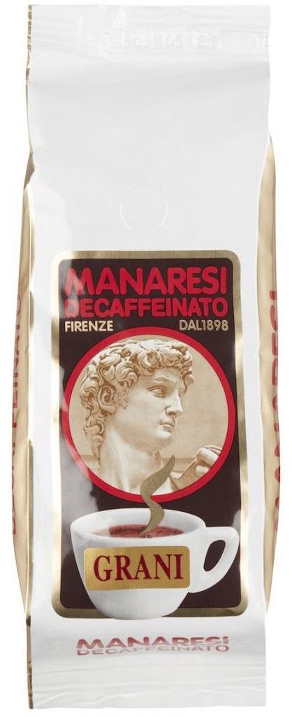 Manaresi bezkofeinová zrnková káva, 250g.