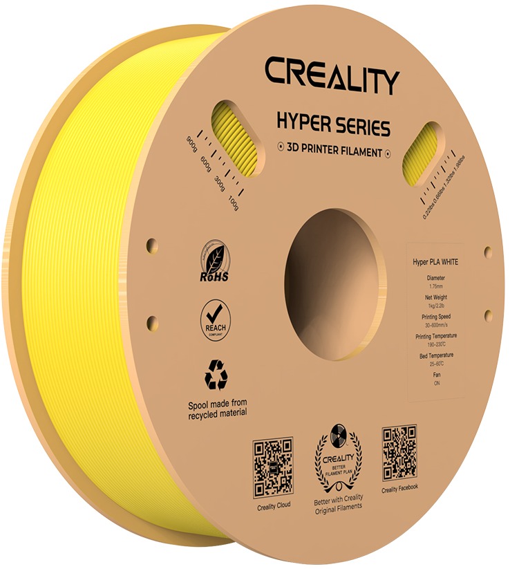 Creality Hyper PLA 1kg Yellow - Vysoce kvalitní filament pro 3D tisk
