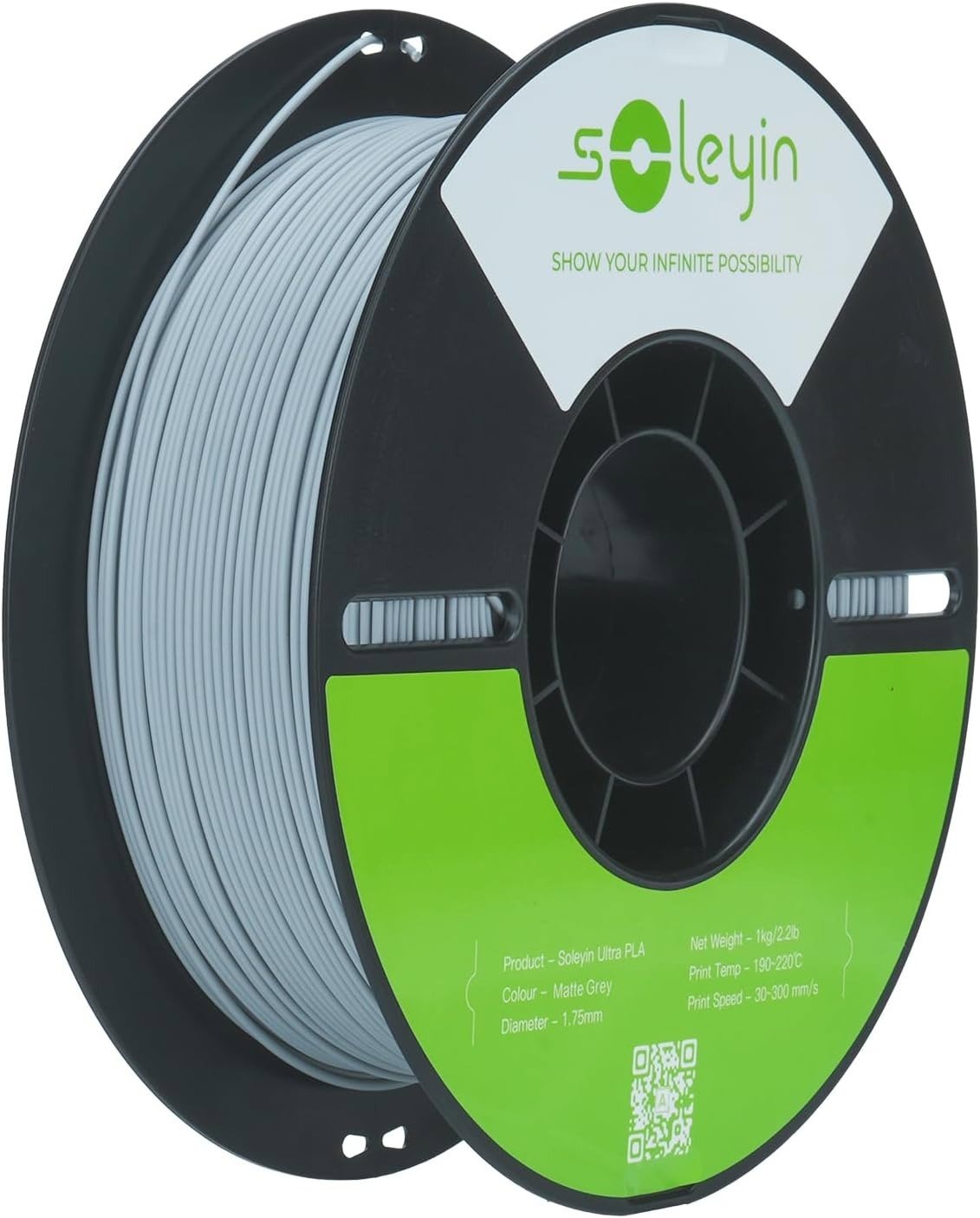 Creality Soleyin Ultra PLA 1kg Matte gray - vysoce kvalitní filament pro 3D tisk