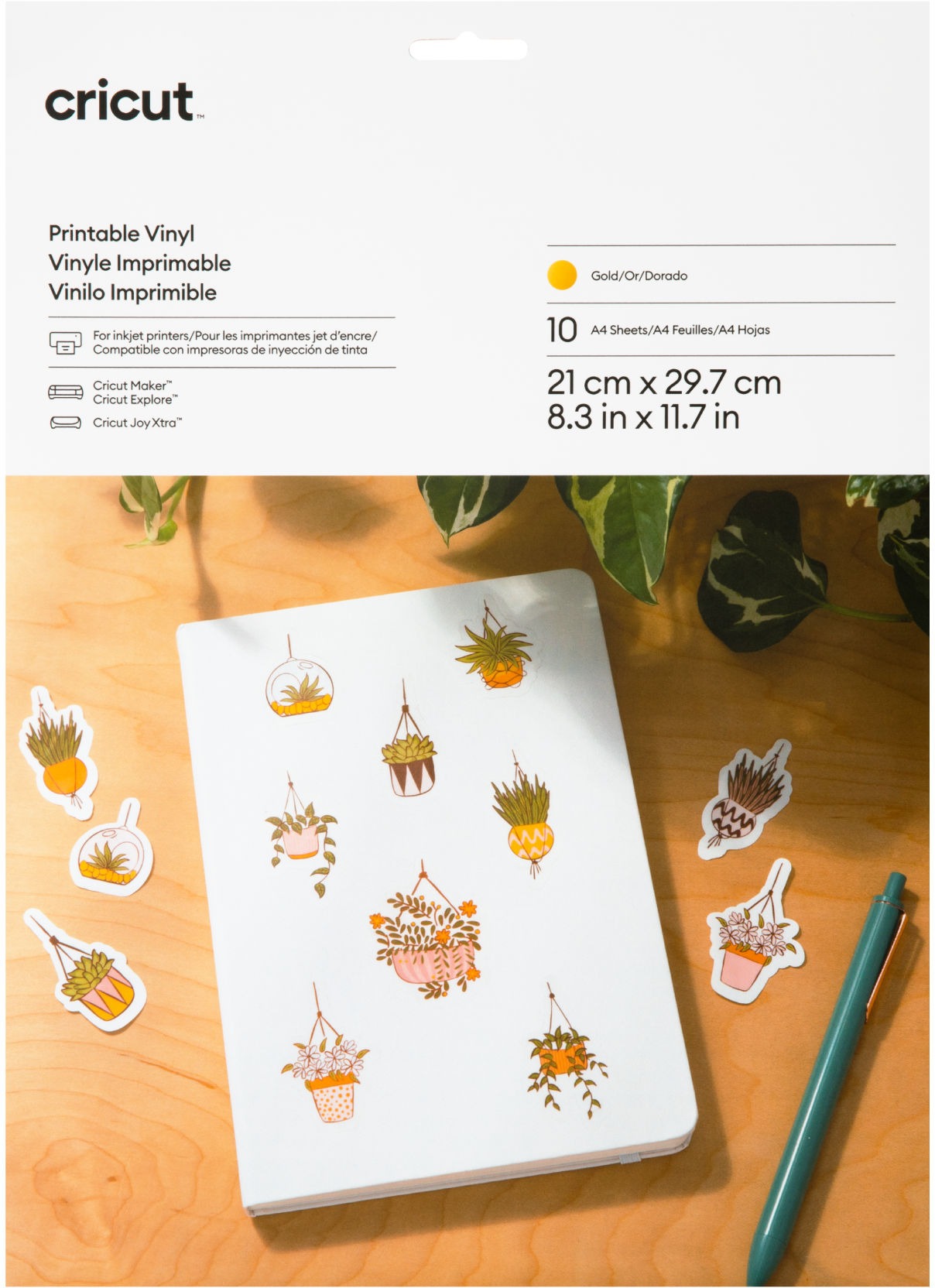 Cricut Printable Vinyl A4 - 10 listů (Zlatý)