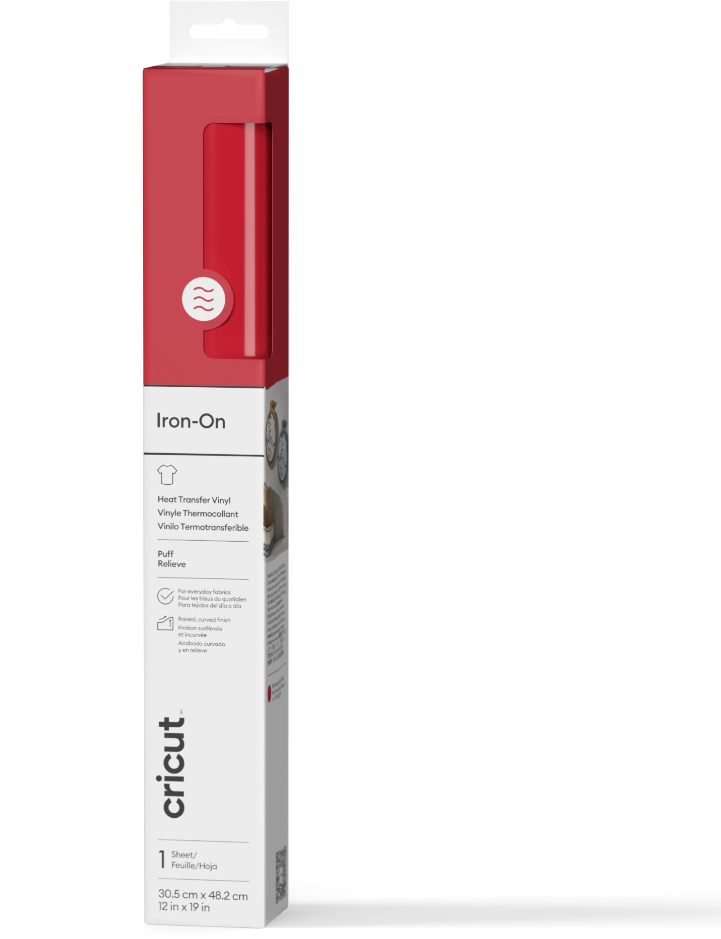 Cricut Puff Iron-On RED (30x48cm) - nažehlovací fólie pro oděvy, ruční práce a další materiály