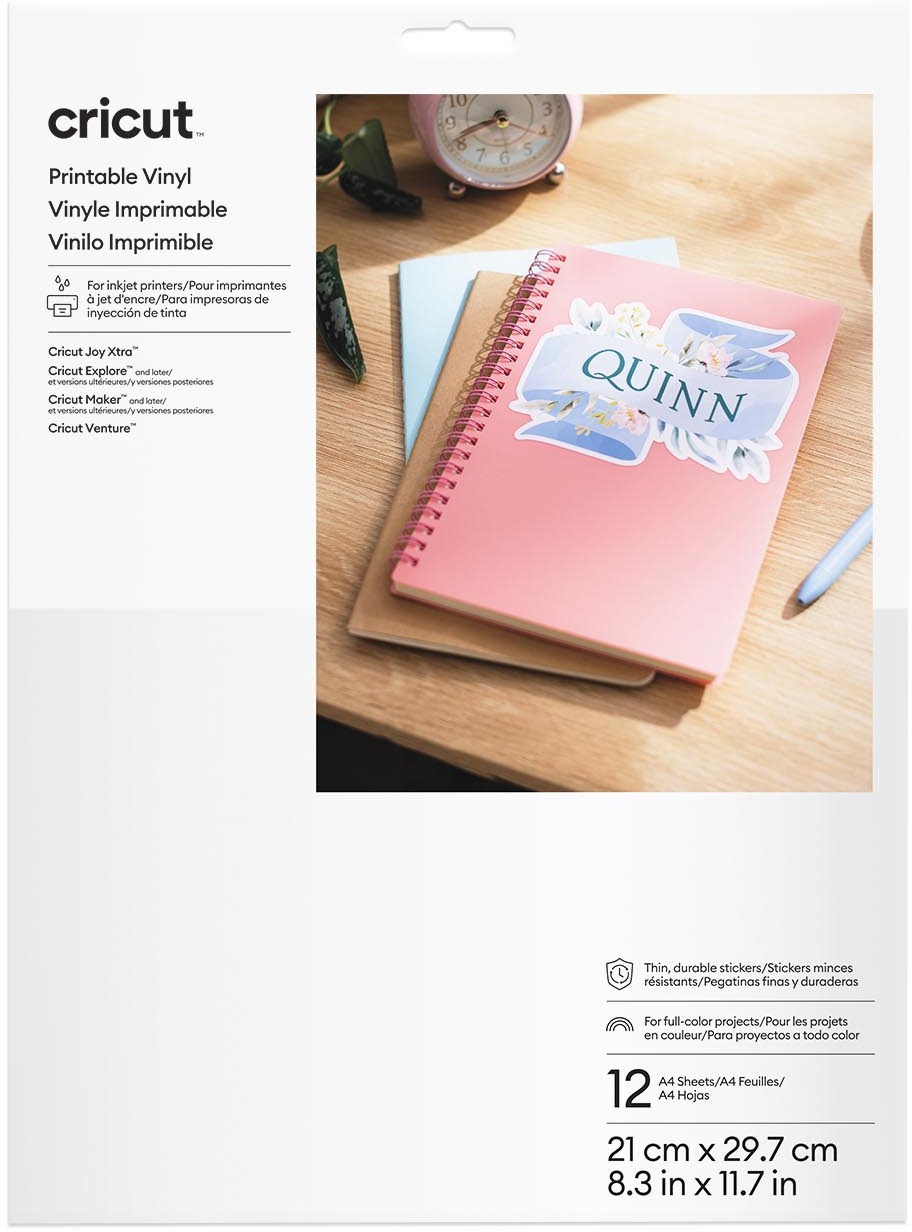Cricut Printable Vinyl A4 - 12 listů (Bělo)