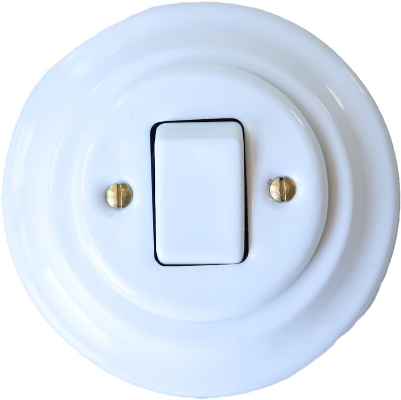 CeramicHomeCZ Porcelánový vypínač typ 7 kompletní bílý