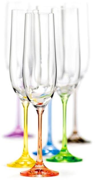 Crystalite Bohemia Sada sklenic na šampaňské 6 ks 190 ml RAINBOW