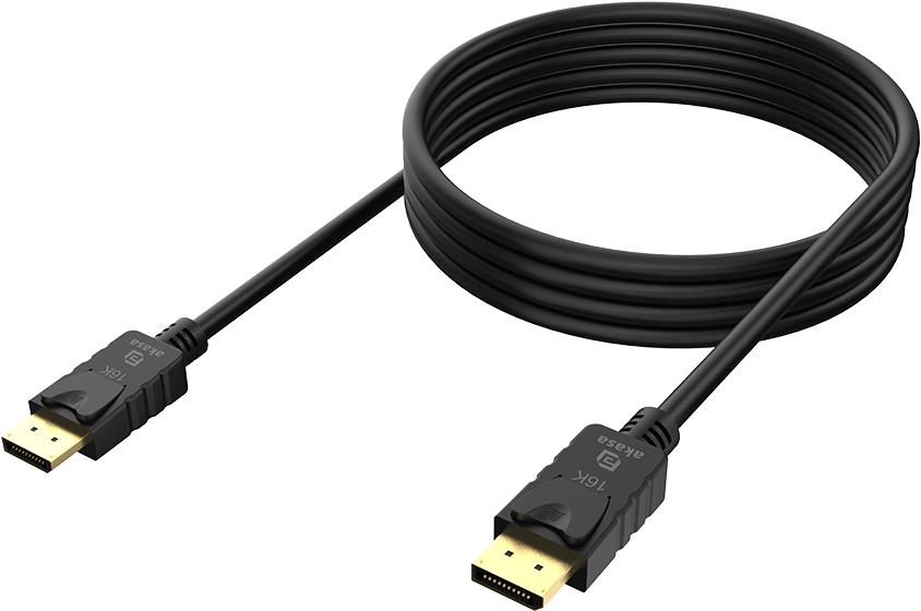 AKASA AK-CBDP27-20BK - 16K DP na DP kabel 2m
