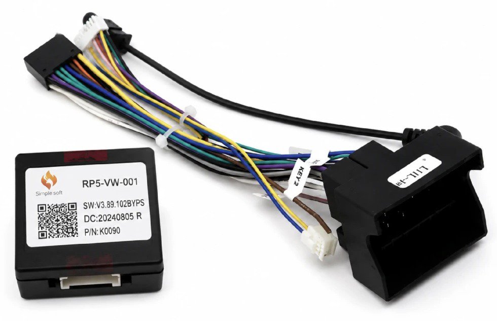 Simple Soft Canbus a Napájecí kabel pro VW Volkswagen, Škoda, Seat konektor, a anténním adaptérem