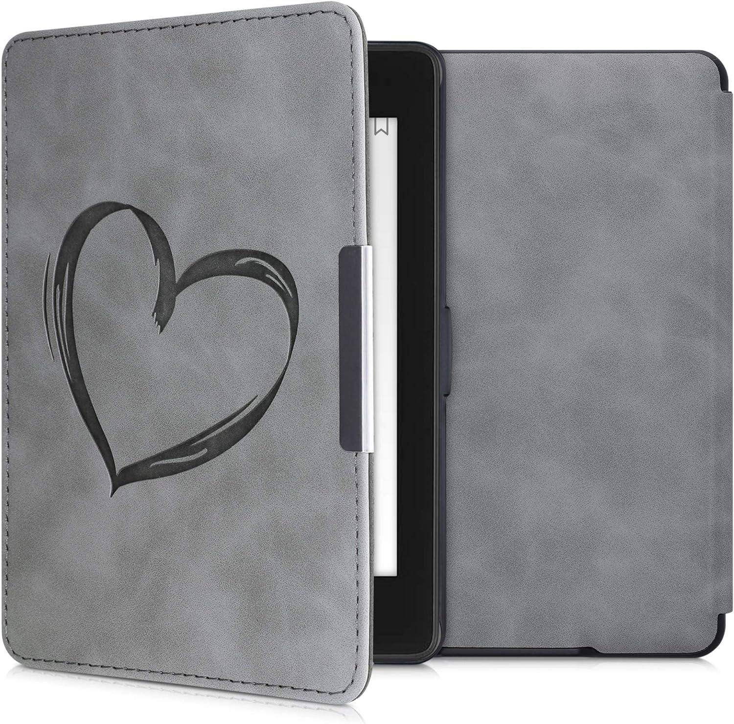 KW Mobile - Brushed Heart - KW4974707 - pouzdro pro Amazon Kindle Paperwhite 1/2/3 - šedé