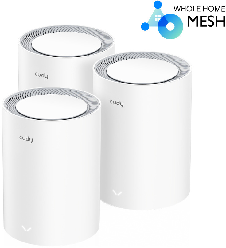 CUDY AX3000 Wi-Fi 6 Mesh 2,5Gb Solution, bílý 3-pack
