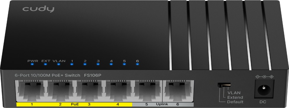 CUDY 6-Port 10/100M PoE+ Switch