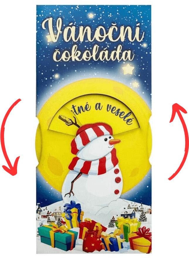 BOHEMIA GIFTS Vánoční interaktivní čokoláda se sněhulákem 100 g