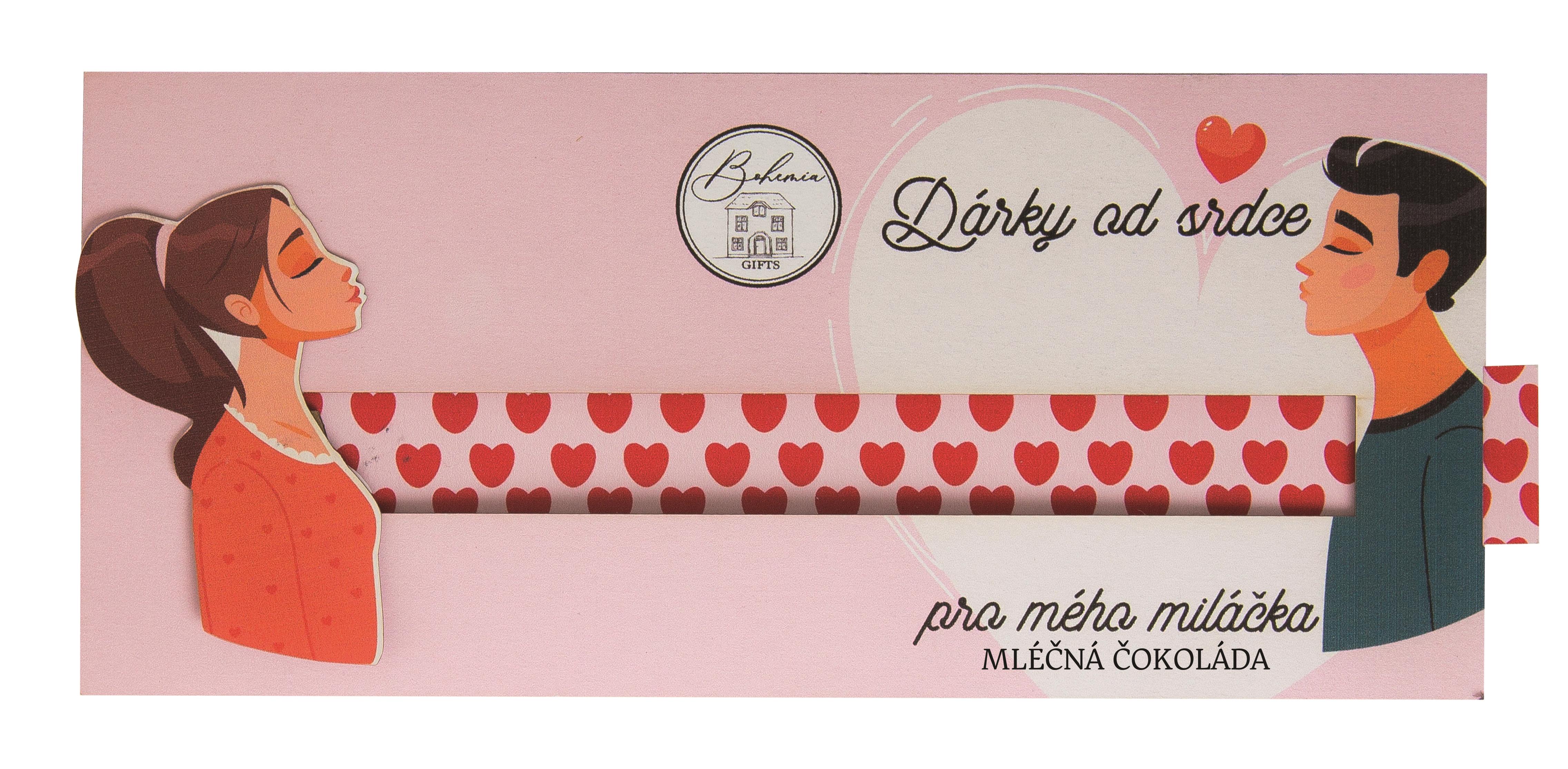 BOHEMIA GIFTS Dárková interaktivní čokoláda od srdce z lásky 100 g