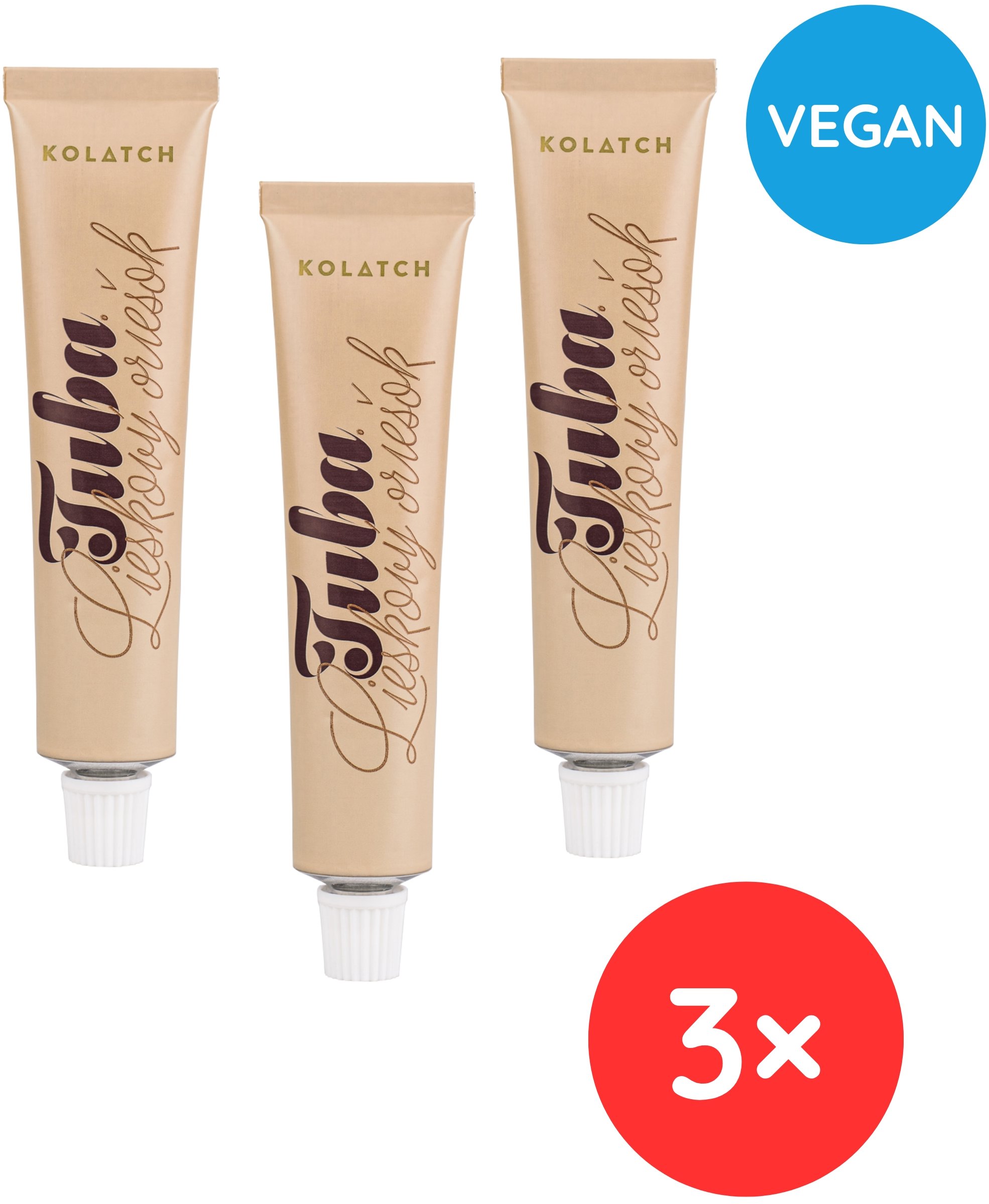 KOLATCH Tuba lískooříškový Vegan 3 × 45 g