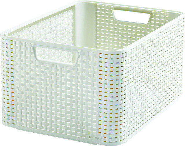 Úložný box RATTAN Style2 L krémový