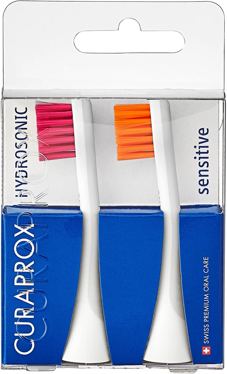 CURAPROX Hydrosonická náhradní hlavice PRO sensitive 2 ks magenta/oranžová