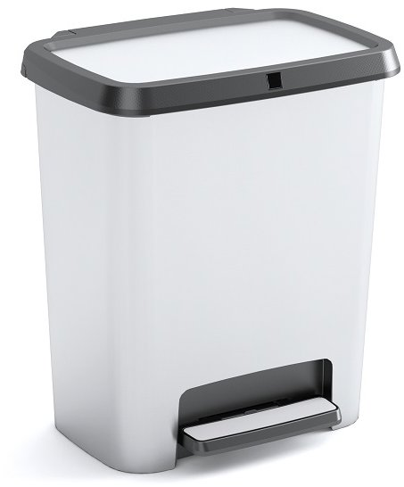 Curver Koš na odpad Compatta Style Steel rec. 12 + 12 l, stříbrný
