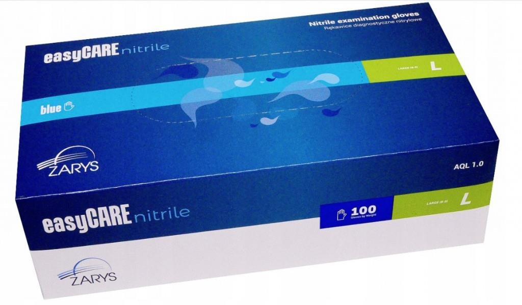 Nitrilové rukavice ZARYS easyCARE, bez pudru - modré M