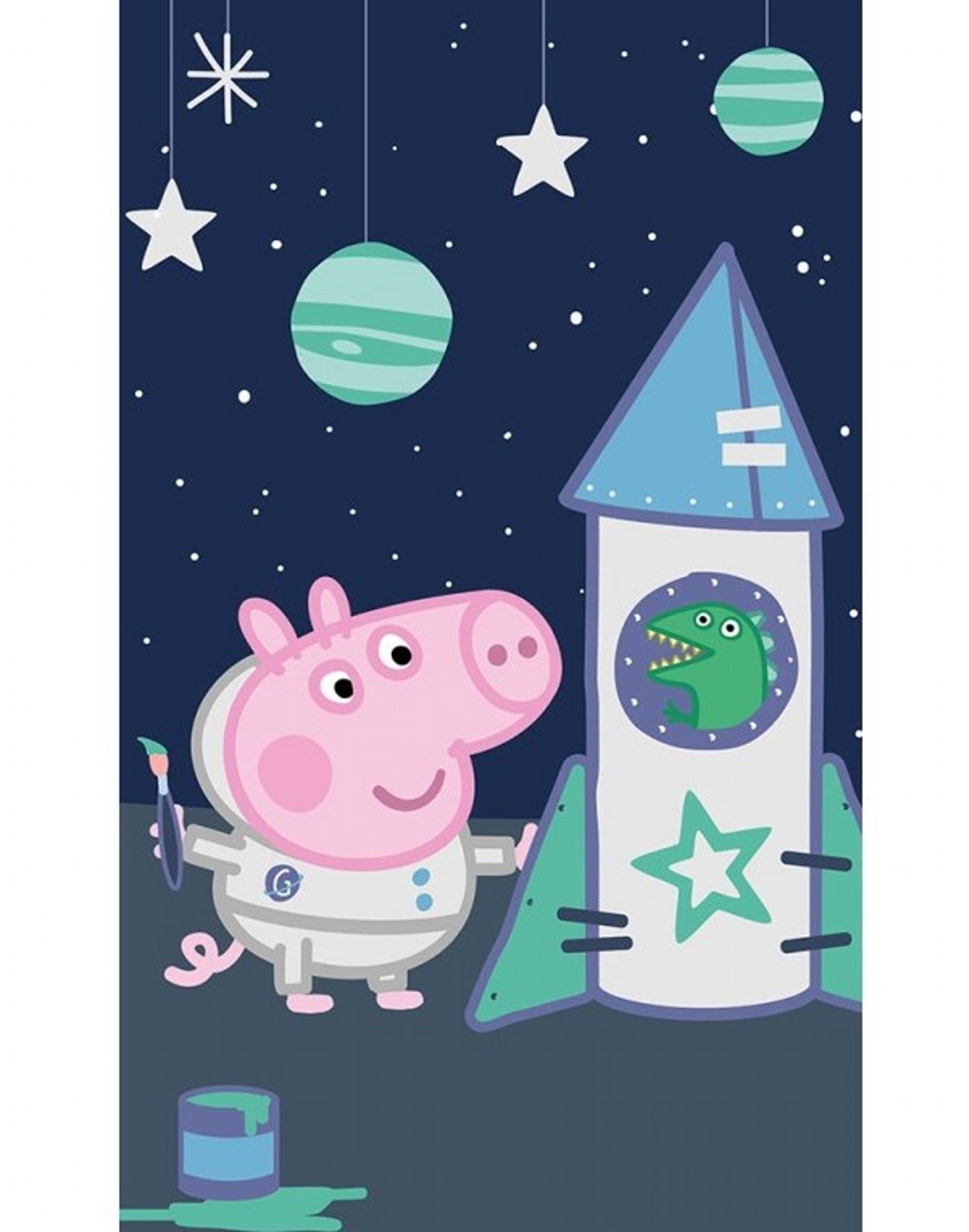 Carbotex Dětský ručník Prasátko Pepina Tomík Astronaut, 30 × 50 cm