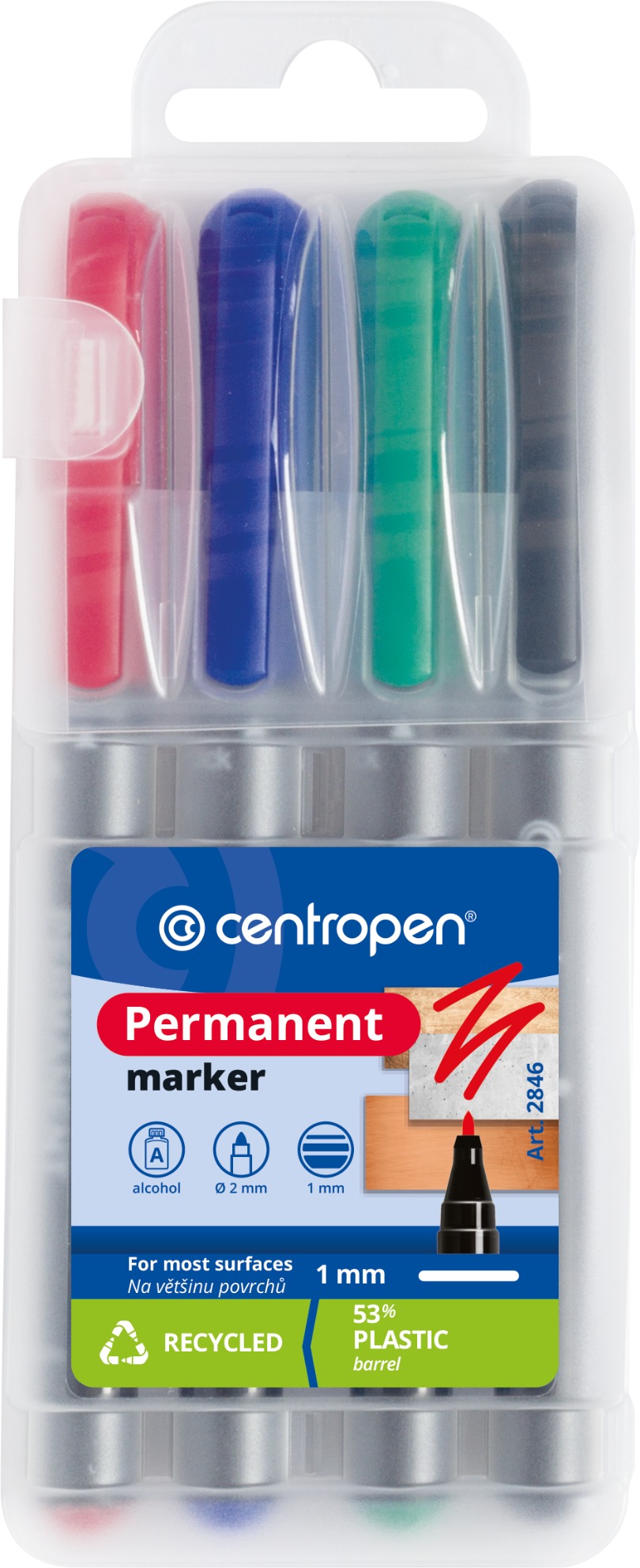 Centropen popisovač permanentní 2846 4 ks