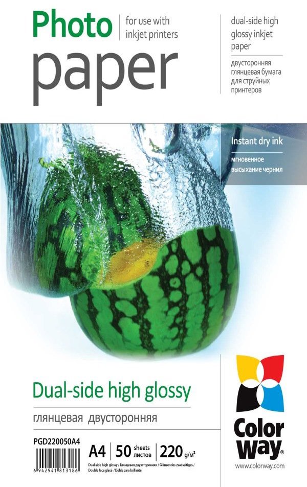 Balení fotopapíru ColorWay Dual-side High Glossy A4