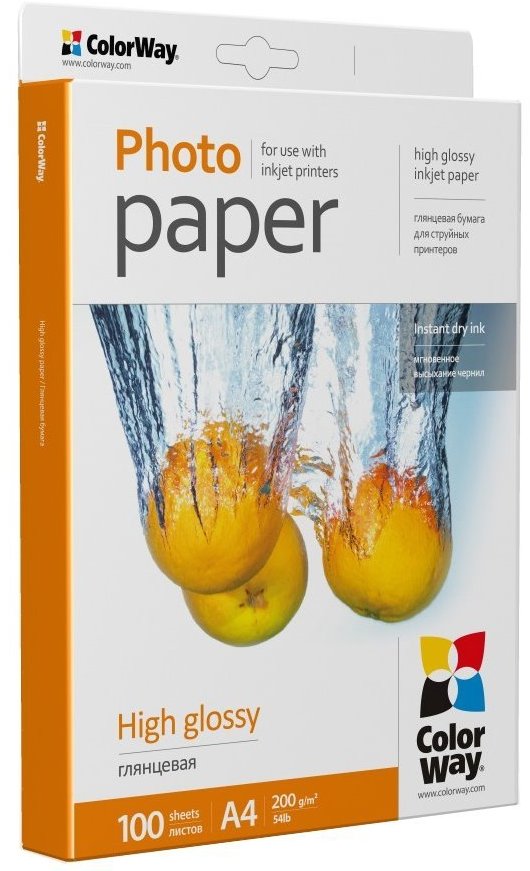 Fotopapír ColorWay High Glossy A4 v balení po 100 listech