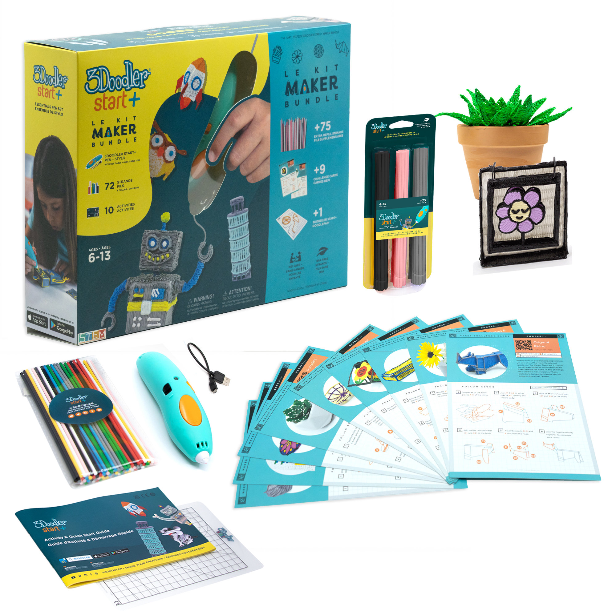 3Doodler Start+ Bundle s 3D perem a příslušenstvím