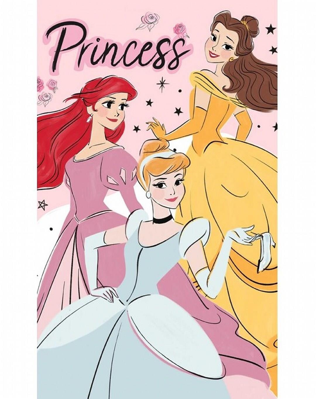 Carbotex Dětský ručník Princess Popelka Ariel a Belle 30 × 50 cm