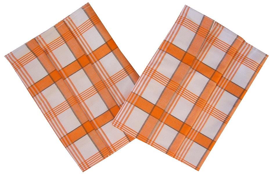Svitap sleepwell Utěrka extra savá 50×70 cm Káro oranžové 3 ks