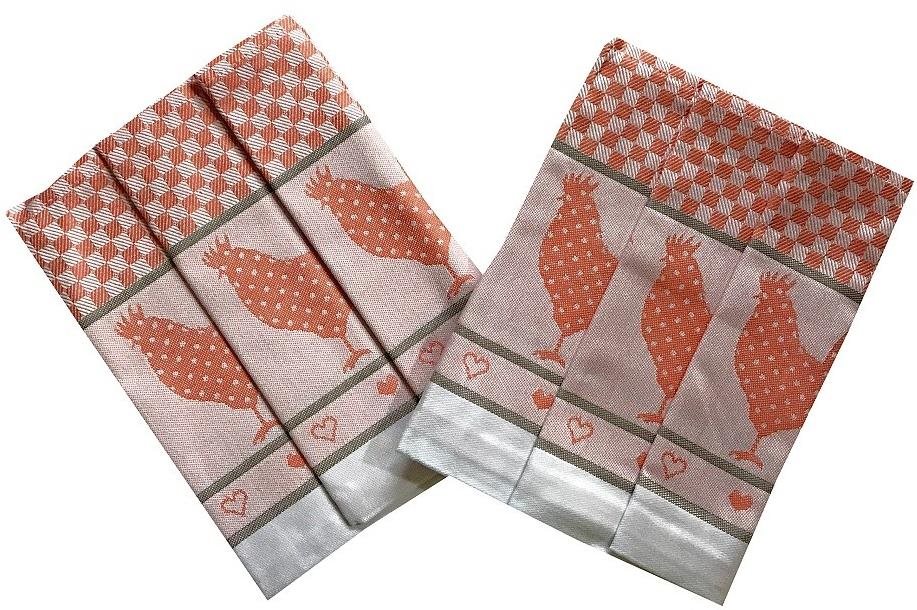 Svitap sleepwell Utěrka extra savá 50×70 cm Slepičky oranžové 3 ks