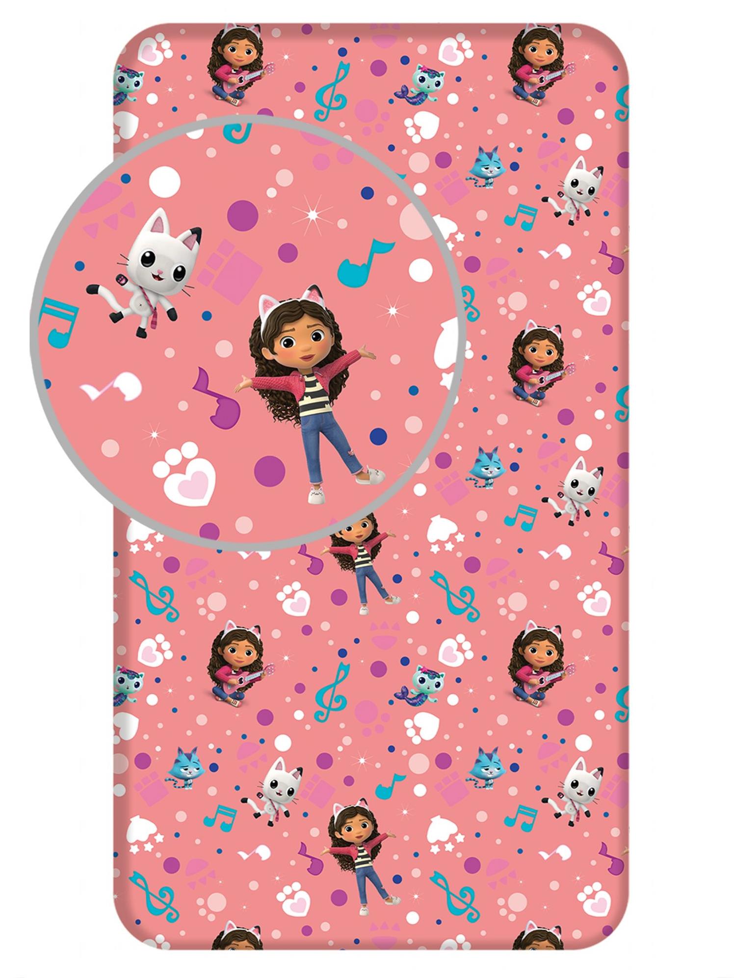Jerry Fabrics Prostěradlo Gabbys Dollhouse 90 × 200 × 25 cm