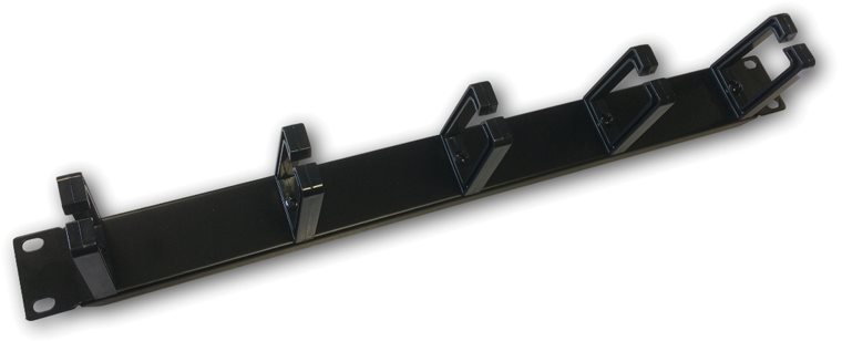 Datacom 19" vyvazovací panel 1U 5x plast.úchytka (3x6cm) černý