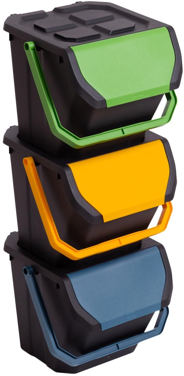 DEA HOME Frida Set 3 odpadkových košů na tříděný odpad 3 × 25 l