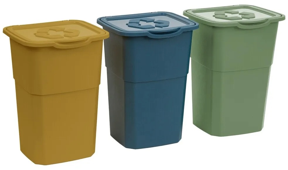DEA HOME Eco Set 3 odpadkových košů na tříděný odpad 3 × 50 l