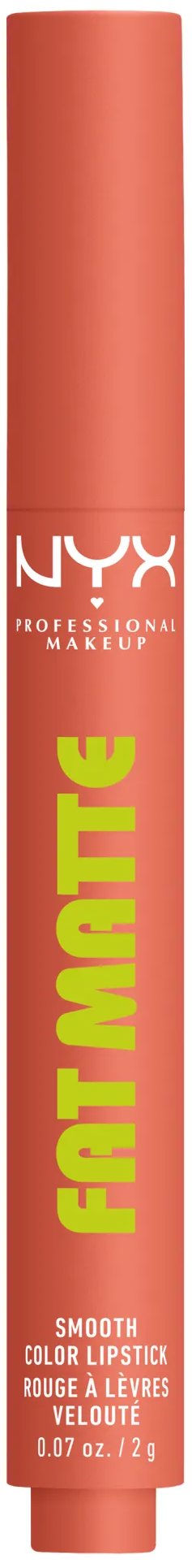 NYX PROFESSIONAL MAKEUP Fat Matte Smooth Color Lipstick 02 Cashmere Cutie, 2 g