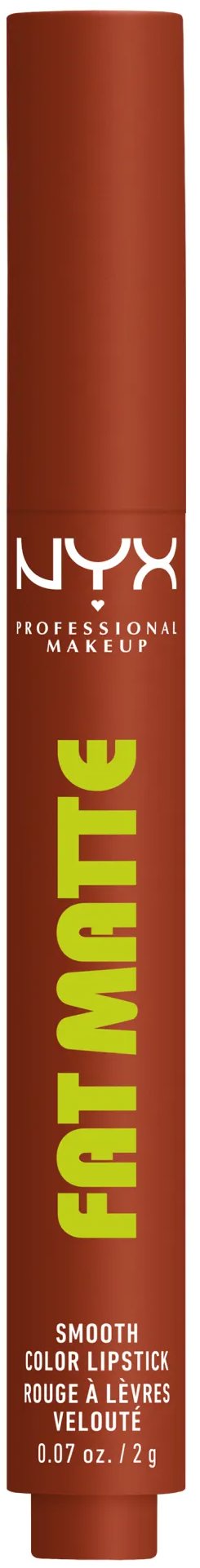 NYX PROFESSIONAL MAKEUP Fat Matte Smooth Color Lipstick 06 Beary Nude, 2 g