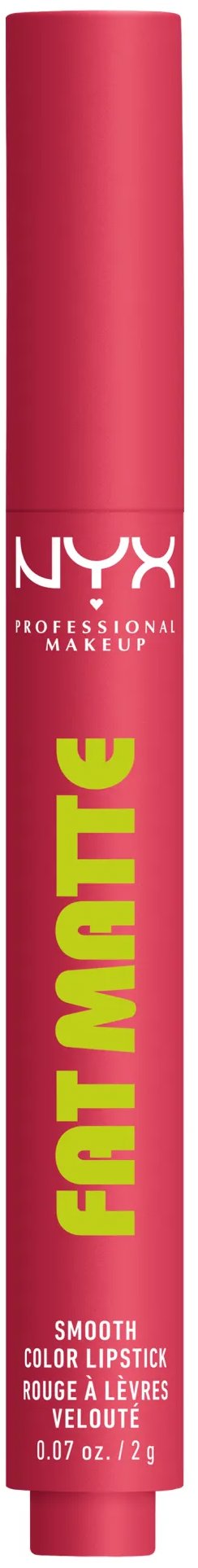 NYX PROFESSIONAL MAKEUP Fat Matte Smooth Color Lipstick 11 Pink Puff, 2 g