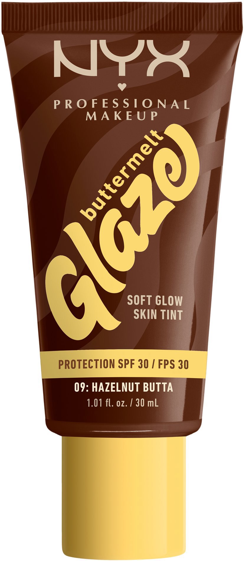 NYX PROFESSIONAL MAKEUP Buttermelt Glaze Soft Glow Skin Tint + SPF30, Hazelnut Butta