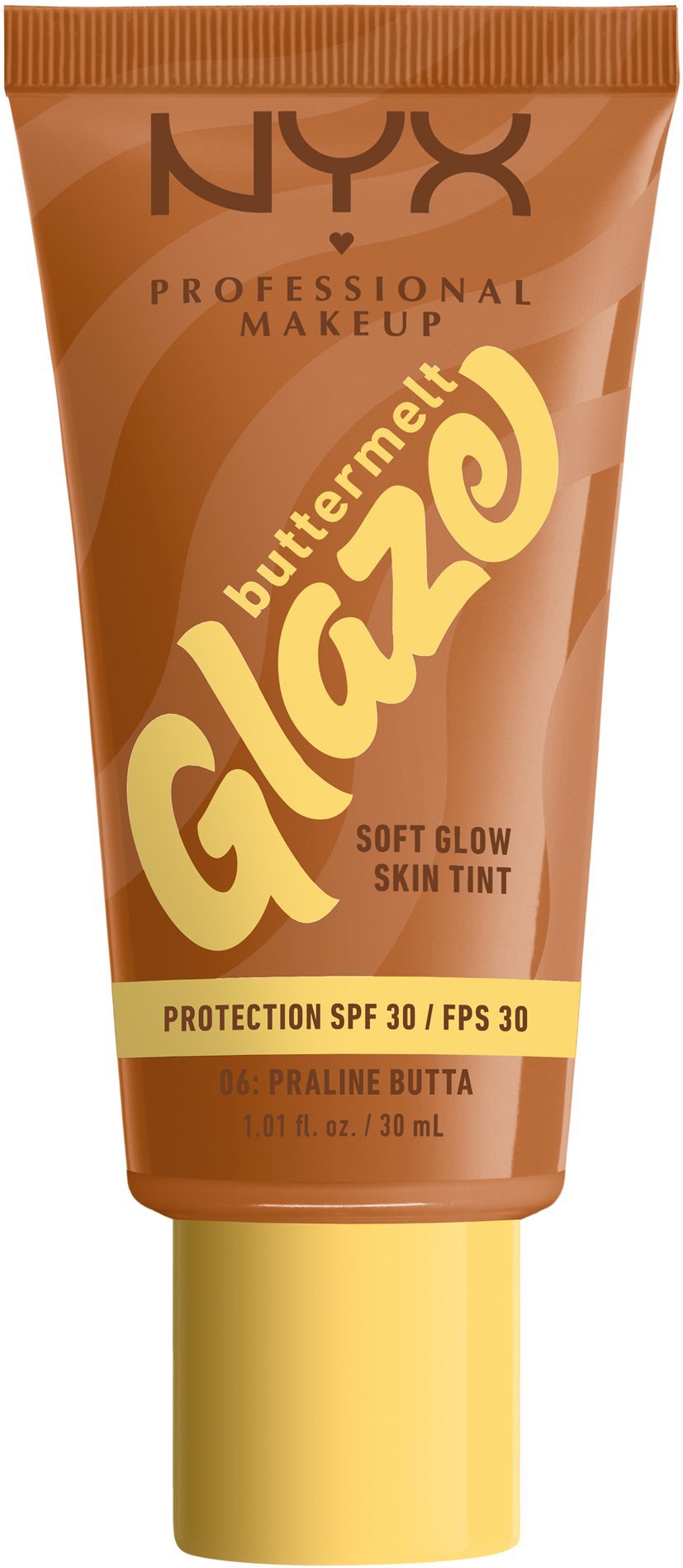NYX PROFESSIONAL MAKEUP Buttermelt Glaze Soft Glow Skin Tint + SPF30, Praline Butta