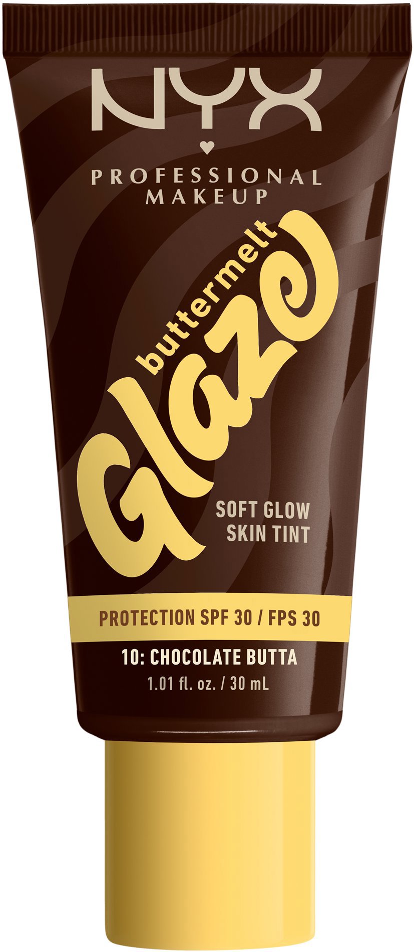 NYX PROFESSIONAL MAKEUP Buttermelt Glaze Soft Glow Skin Tint + SPF30, Chocolate Butta
