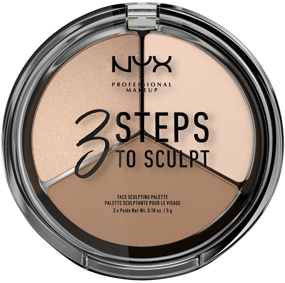 NYX PROFESSIONAL MAKEUP 3 Steps To Sculpt 01 Fair konturovací paletka, 15 g