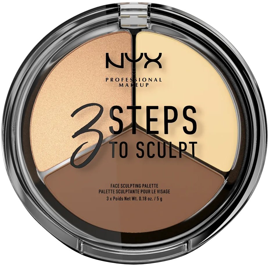 NYX PROFESSIONAL MAKEUP 3 Steps To Sculpt 02 Light konturovací paletka, 15 g