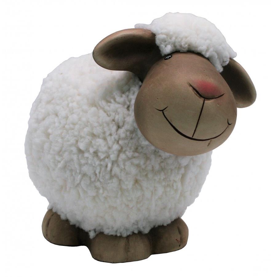 GOBA Velikonoční dekorace - Ovečka keramická bílá, 18 cm