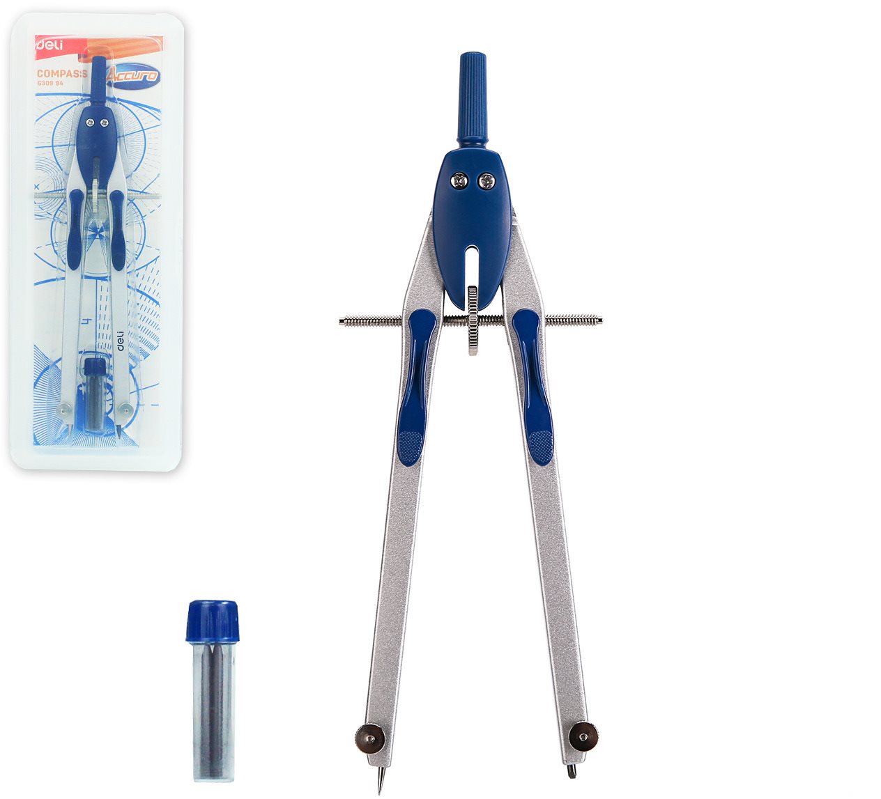 DEL Accuro kovové v krabičce - spolehlivá a vysoce kvalitní kružítka pro kancelář a školu.