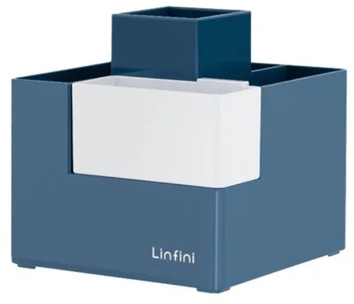 DELI Linfini 4 oddíly + 1 vyjímatelný box, plastový, modrý