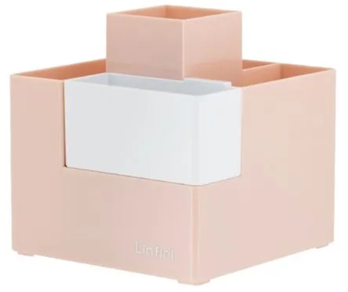 DELI Linfini 4 oddíly + 1 vyjímatelný box, plastový, růžový