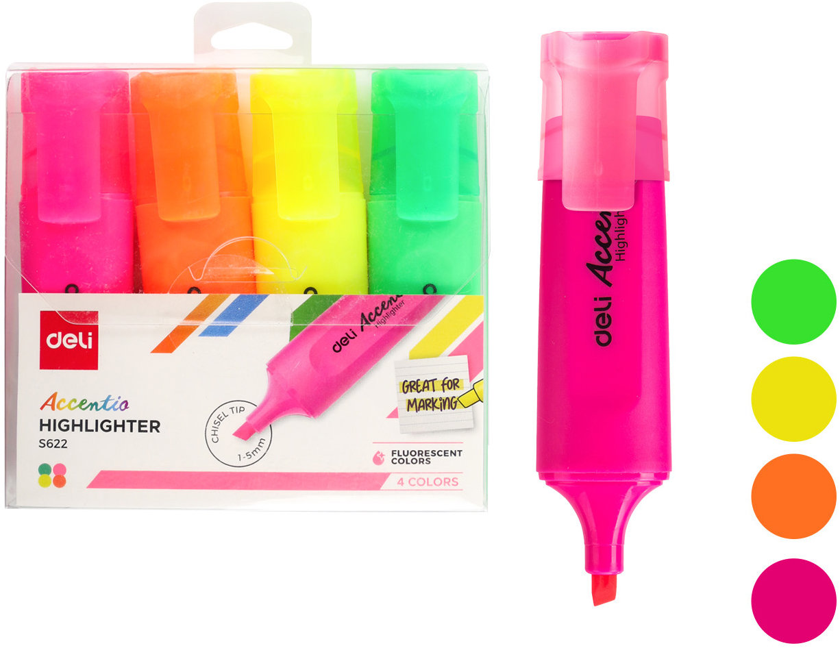 DELI ES622 neon - sada 4 barev