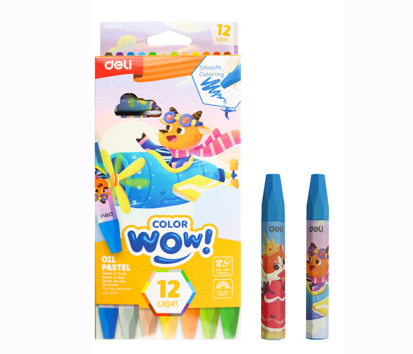DELI WOW EC228-12 olejové 12 barev