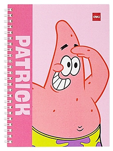 DELI SPONGEBOB spirálový A5 linkovaný, 60 listů, Patrick