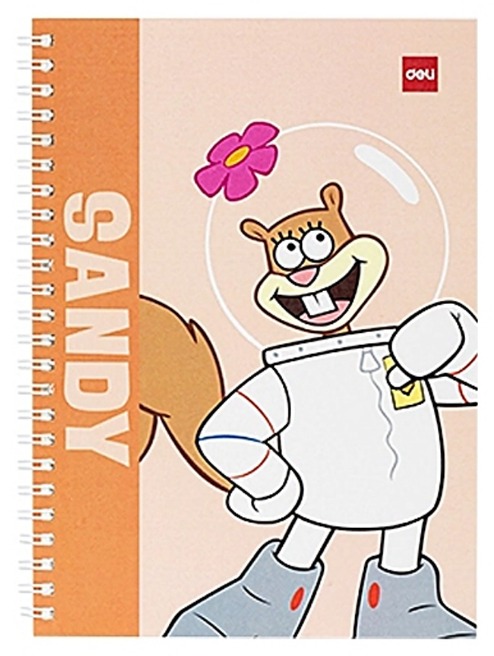 DELI SPONGEBOB spirálový A5 linkovaný, 60 listů, Sandy